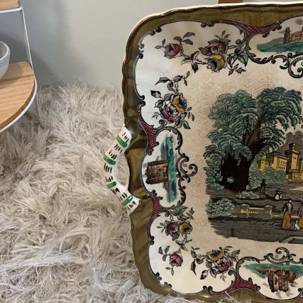 Mason's Ironstone Leeds England 
Square Cake Plate With Handles‎ Vintage - Picture 7 of 17